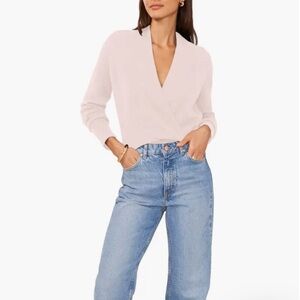 1. State Women's Soft Pink V-Neck Sweater